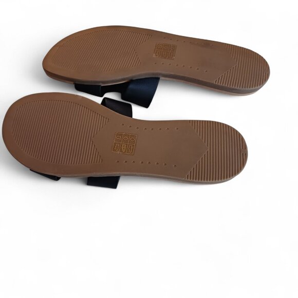 Steve Madden Leather H-Band Slide Flat Sandal Black 9 NIB - Picture 8 of 10